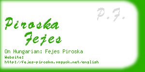 piroska fejes business card